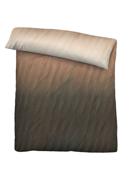 Feinbiber-Bettwäsche Maric - Baumwolle - Braun - 155 x 220 cm + Kissen 80 x 80 cm