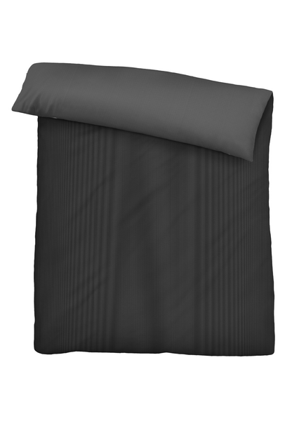 Mako Satin Bettwäsche Papis - Baumwolle - Anthrazit - 155 x 220 cm + Kissen 80 x 80 cm