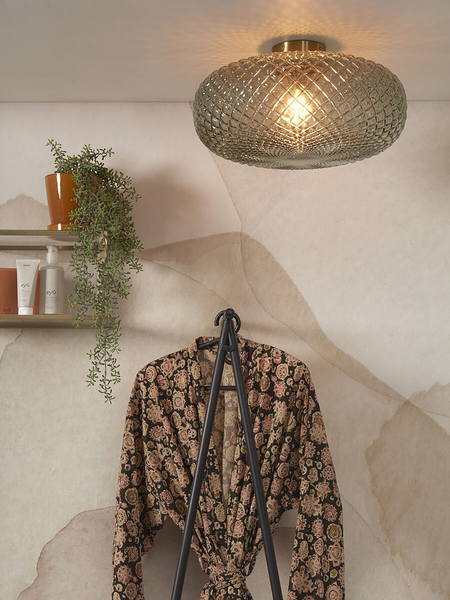 Deckenleuchte Venice - Glas - 1-flammig - Grün / Gold