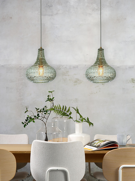 Hängeleuchte Venice Typ C - Glas - 1-flammig - Grün / Gold