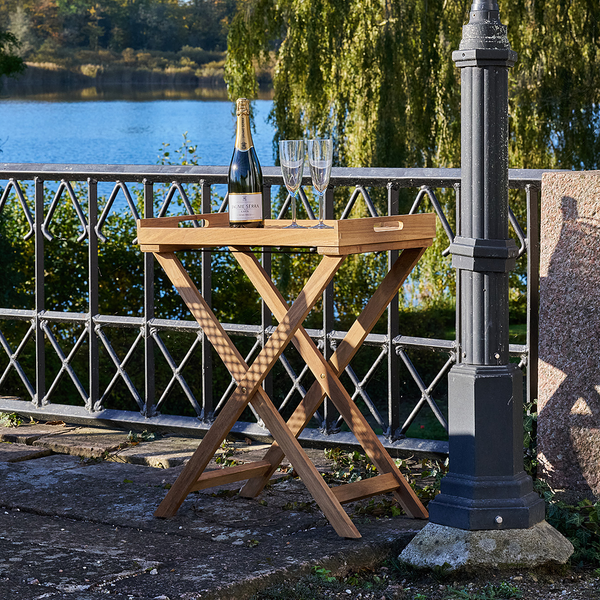 Massiver Tabletttisch Lhegri - Teak