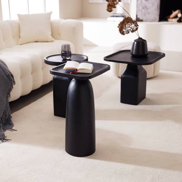 Massiver Beistelltisch BOUZZ Small - Mango Schwarz