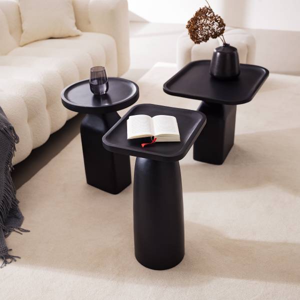 Massiver Beistelltisch BOUZZ Small - Mango Schwarz