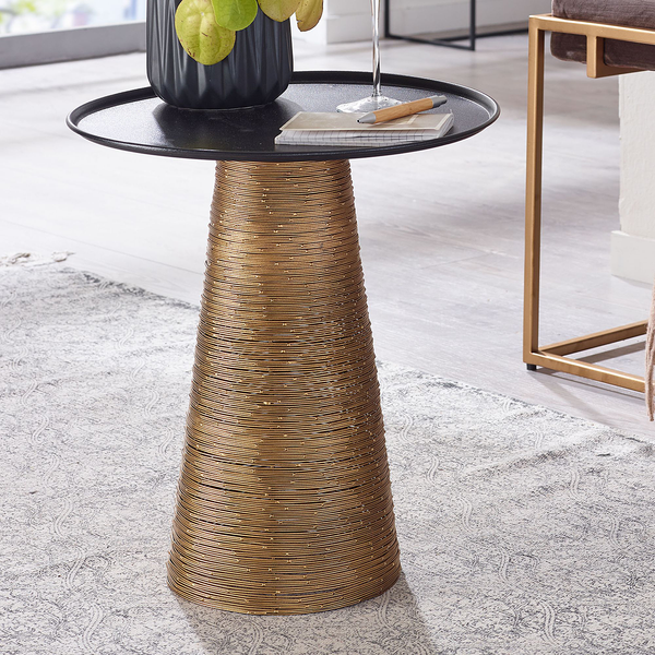 Beistelltisch Sandur - Metall - Schwarz / Gold