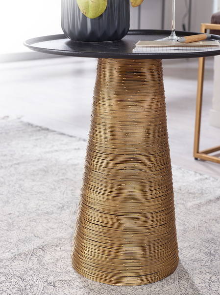 Beistelltisch Sandur - Metall - Schwarz / Gold