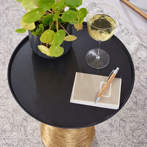 Beistelltisch Sandur - Metall - Schwarz / Gold