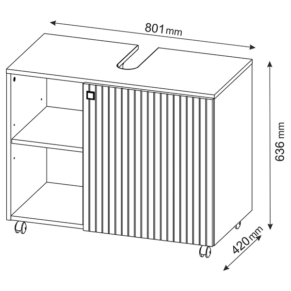 Waschbeckenunterschrank Bliss 2 Fächer - Eiche Evoke Dekor