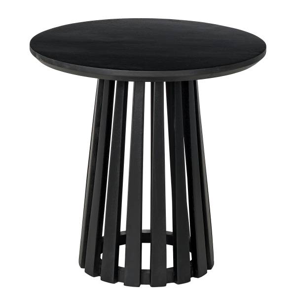 Massiver Couchtisch GAKAT - Mango Schwarz - Durchmesser: 50 cm