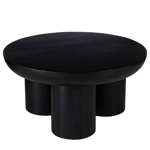 Massiver Couchtisch OLIDE - Akazie Schwarz