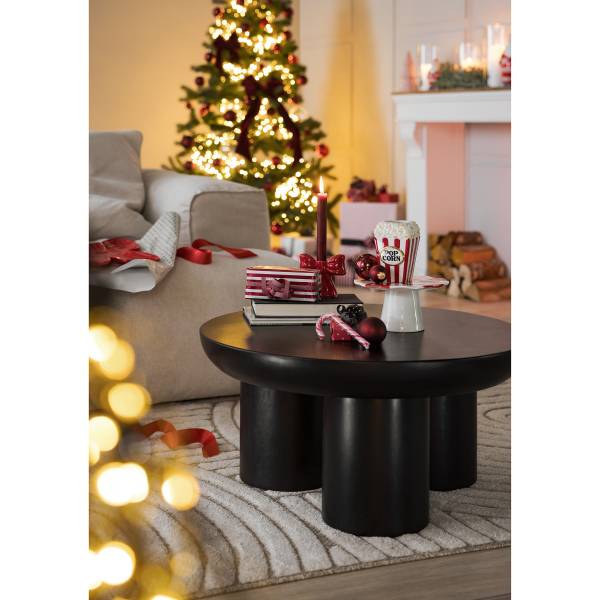 Massiver Couchtisch OLIDE - Akazie Schwarz