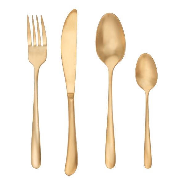 Besteck-Set KINGS 4-tlg. - Edelstahl - Gold - Gold