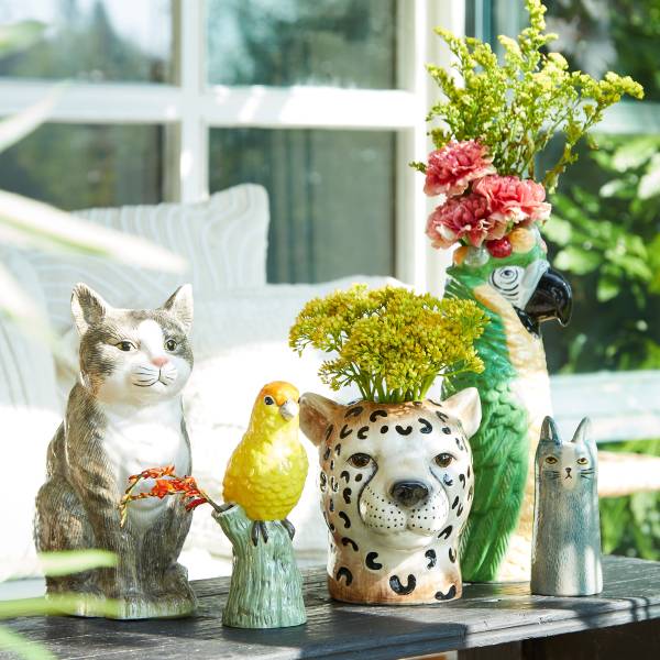 Vase MINKA Katze - Steingut - Grau