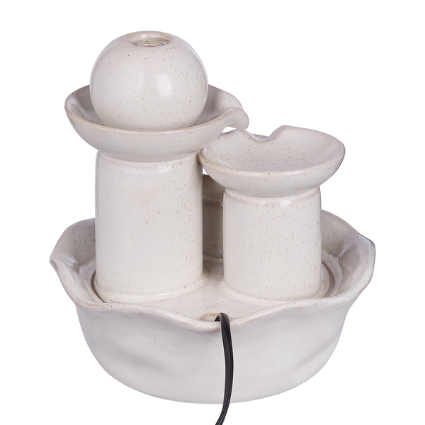 Tischbrunnen BALANCE Modern - Steingut - Creme