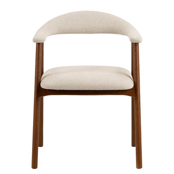 Armlehnenstuhl MESITA 2er Set - Webstoff Aphra: Beige - Eiche Dunkel