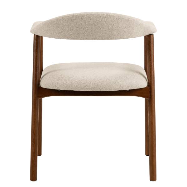 Armlehnenstuhl MESITA 2er Set - Webstoff Aphra: Beige - Eiche Dunkel