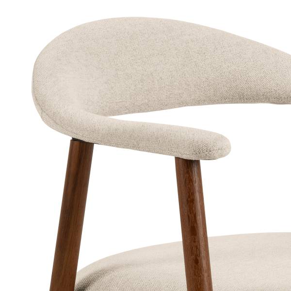 Armlehnenstuhl MESITA 2er Set - Webstoff Aphra: Beige - Eiche Dunkel