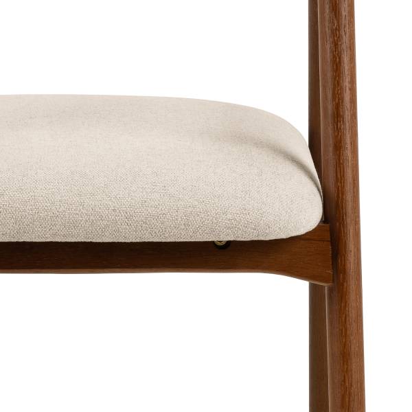 Armlehnenstuhl MESITA 2er Set - Webstoff Aphra: Beige - Eiche Dunkel