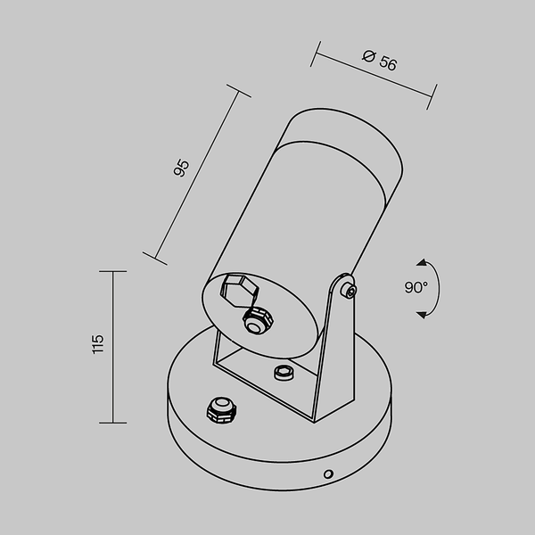 Wandleuchte Scope - Aluminium - 1-flammig