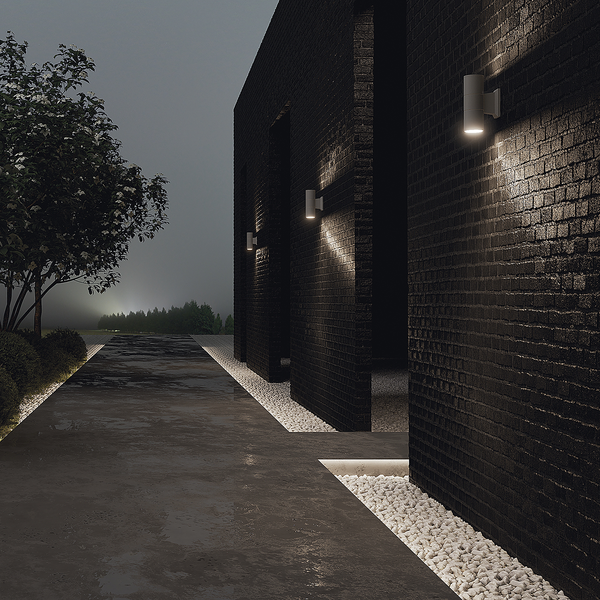 Wandleuchte Bowery Typ A - Aluminium - 2-flammig