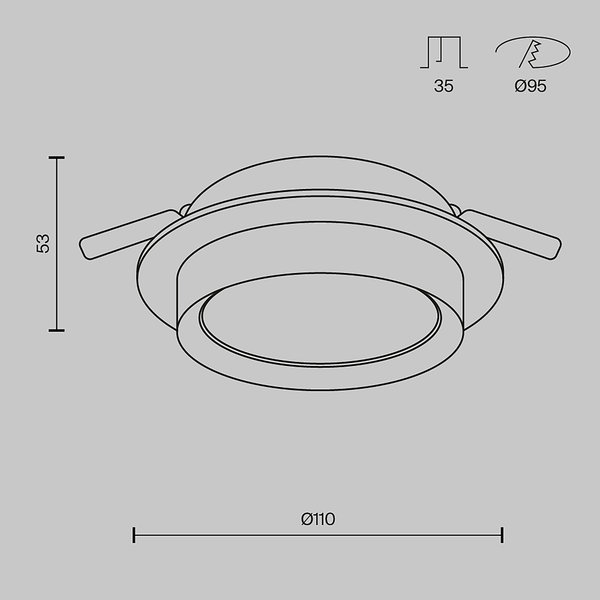 Einbauleuchte Hoop Typ A - Aluminium - 1-flammig