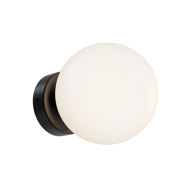 Wandleuchte Basicform Typ D - Milchglas / Metall - 1-flammig