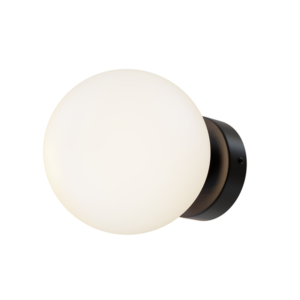 Wandleuchte Basicform Typ D - Milchglas / Metall - 1-flammig