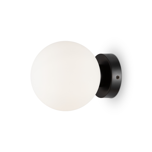 Wandleuchte Basicform Typ D - Milchglas / Metall - 1-flammig