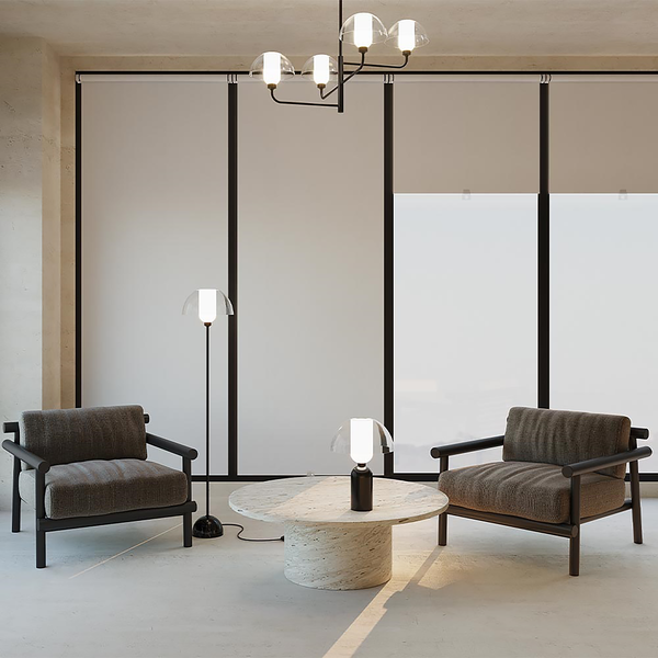 Pendelleuchte Memory Typ B - Milchglas / Metall - 4-flammig