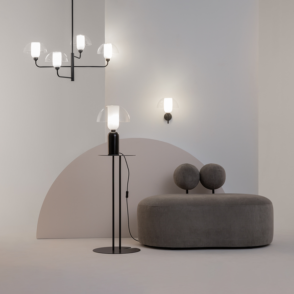 Pendelleuchte Memory Typ B - Milchglas / Metall - 4-flammig