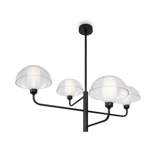 Pendelleuchte Memory Typ B - Milchglas / Metall - 4-flammig