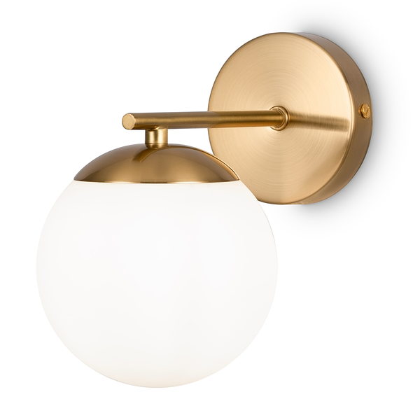 Wandleuchte Marble - Milchglas / Metall - 1-flammig