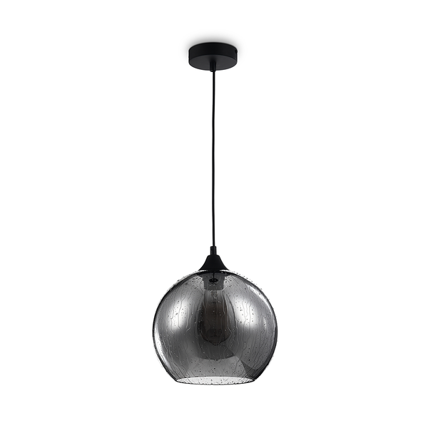 Pendelleuchte Bergen - Rauchglas / Metall - 1-flammig