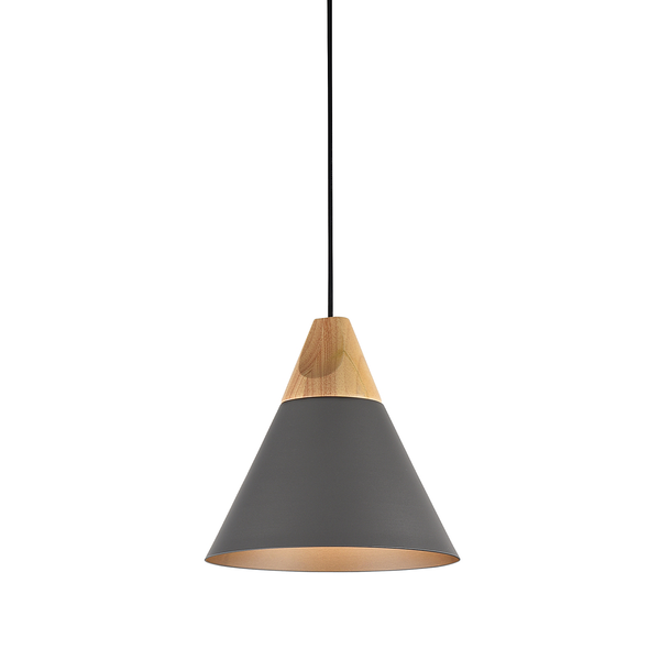 Pendelleuchte Bicones - Metall - 1-flammig - Grau - Durchmesser: 22 cm