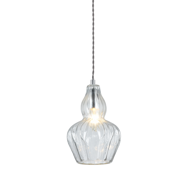 Pendelleuchte Eustoma - Klarglas / Metall - 1-flammig