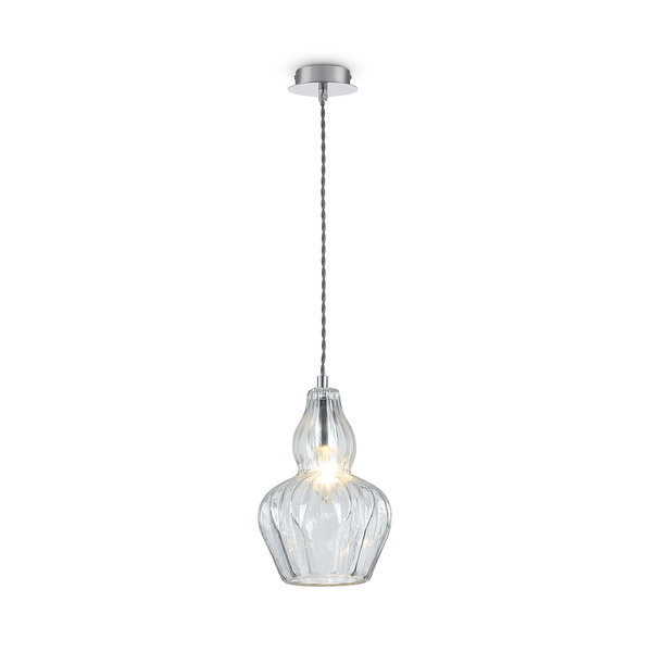 Pendelleuchte Eustoma - Klarglas / Metall - 1-flammig