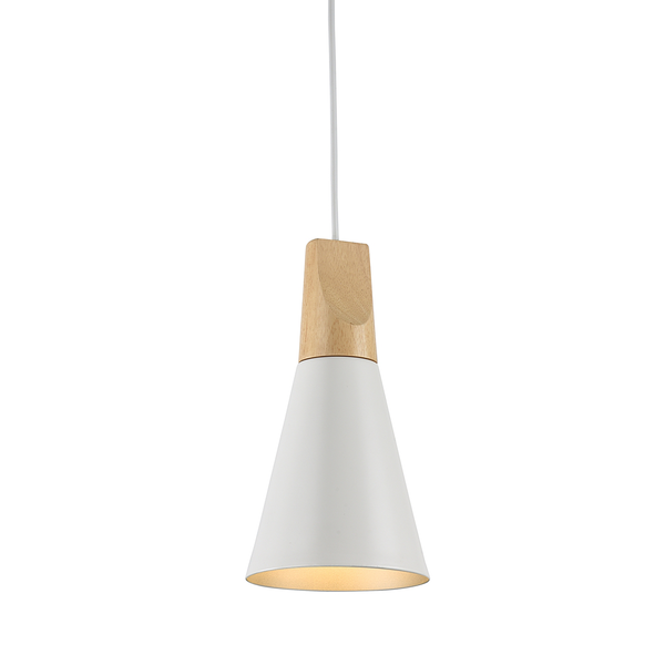 Pendelleuchte Bicones - Metall - 1-flammig - Weiß - Durchmesser: 14 cm