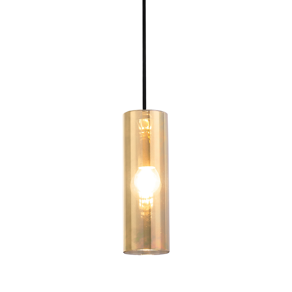 Pendelleuchte Gioia - Farbglas / Metall - 1-flammig - Gold