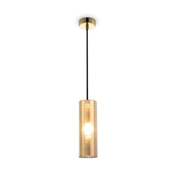 Pendelleuchte Gioia - Farbglas / Metall - 1-flammig - Gold