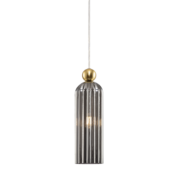 Pendelleuchte Antic - Rauchglas / Metall - 1-flammig - Grau