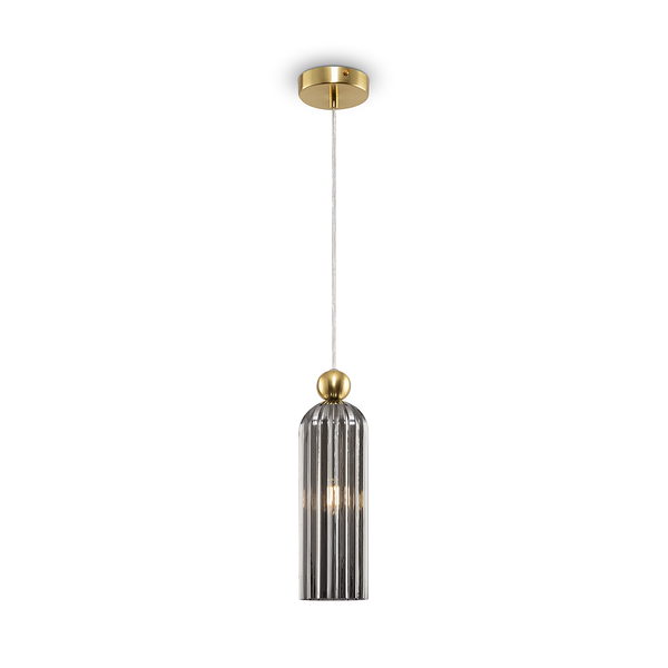 Pendelleuchte Antic - Rauchglas / Metall - 1-flammig - Grau