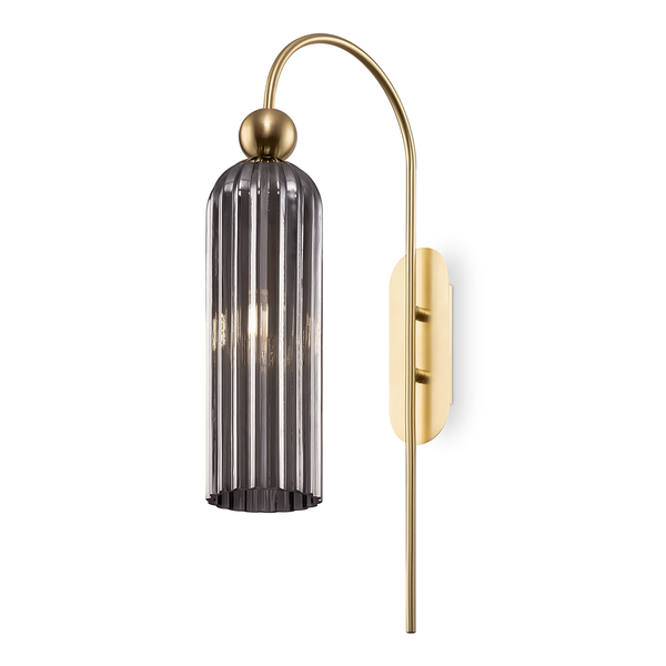 Wandleuchte Antic - Rauchglas / Metall - 1-flammig - Grau