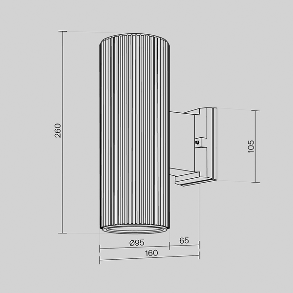 Wandleuchte Rando Typ B - Metall - 2-flammig