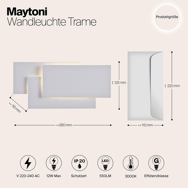 LED-Wandleuchte Trame Typ A - Metall - 1-flammig