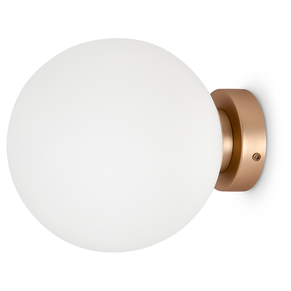 Wandleuchte Basicform Typ C - Milchglas / Metall - 1-flammig