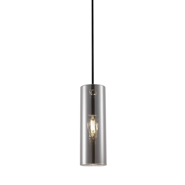 Pendelleuchte Gioia - Rauchglas / Metall - 1-flammig - Grau