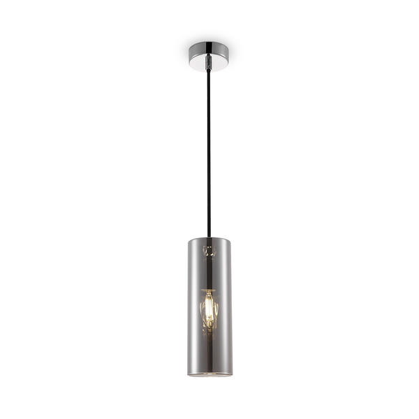 Pendelleuchte Gioia - Rauchglas / Metall - 1-flammig - Grau