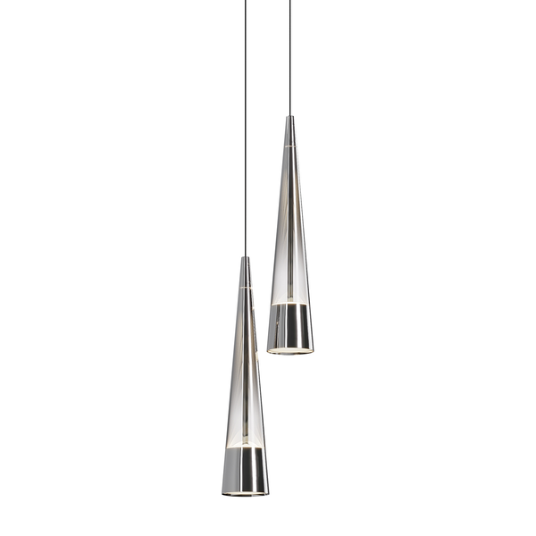 LED-Wandleuchte Sintesi - Rauchglas / Metall - 2-flammig