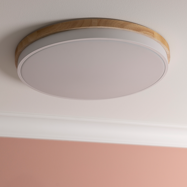 LED-Deckenleuchten Baarlo Typ B - Gummibaum massiv / Eisen - 1-flammig - Durchmesser: 50 cm