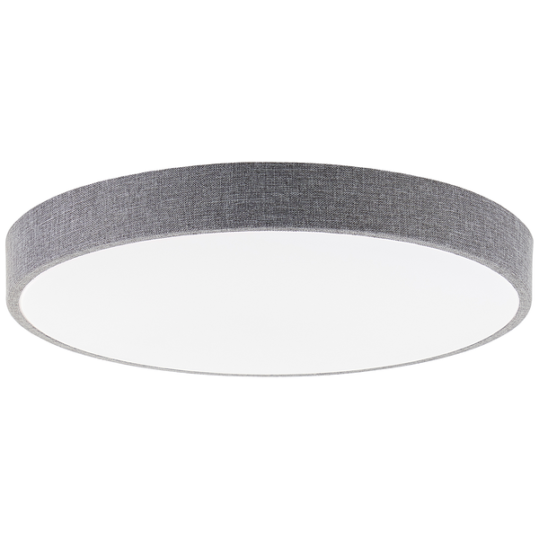 LED-Deckenleuchten Filiz - Mischgewebe / Eisen - 1-flammig - Grau - Durchmesser: 49 cm