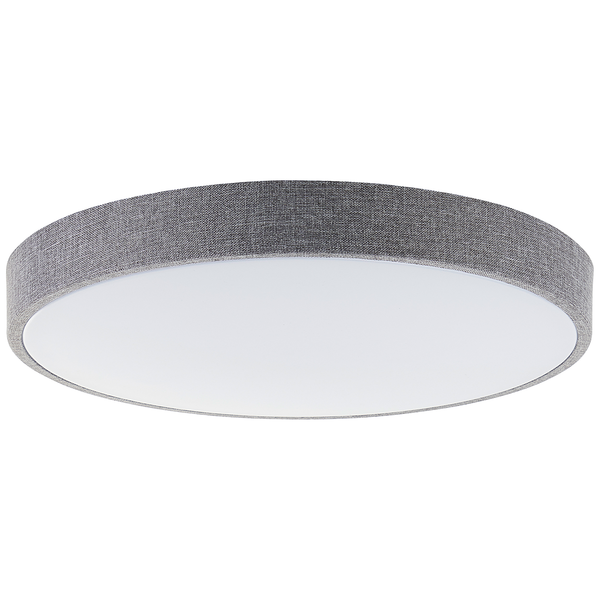 LED-Deckenleuchten Filiz - Mischgewebe / Eisen - 1-flammig - Grau - Durchmesser: 49 cm
